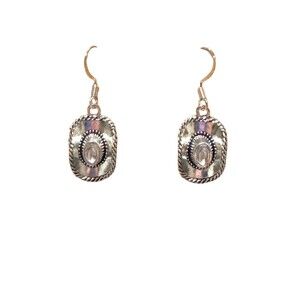 Silver Western Cowboy Hat Charm on Sterling Earrings #2221